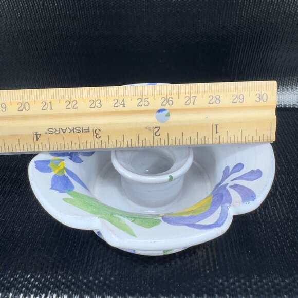 Hand Made Judy G Studio Pottery Candle Stick Holder Floral Pattern RedWare VTG - Picture 4 of 8